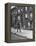 Children Watching a Policeman Walk His Beat in Front of Apartment Buildings-Ed Clark-Framed Premier Image Canvas