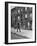 Children Watching a Policeman Walk His Beat in Front of Apartment Buildings-Ed Clark-Framed Photographic Print