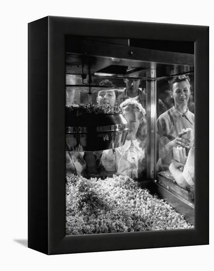 Children Watching a Popcorn Working-J^ R^ Eyerman-Framed Premier Image Canvas