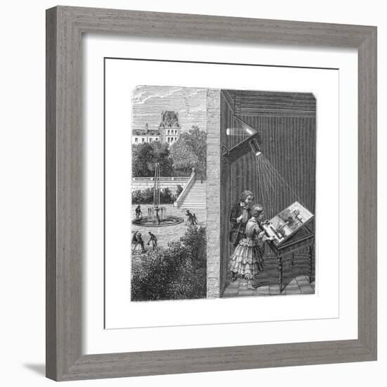 Children Watching an Outdoor Scene Through a Camera Obscura, 1887-null-Framed Giclee Print