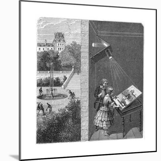 Children Watching an Outdoor Scene Through a Camera Obscura, 1887-null-Mounted Giclee Print