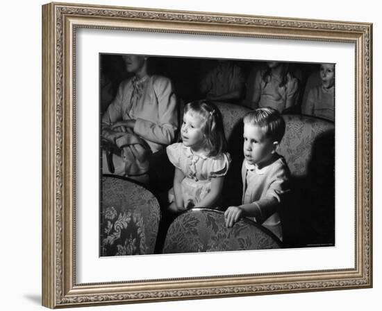 Children Watching Cartoons in a Movie Theater-Charles E^ Steinheimer-Framed Photographic Print