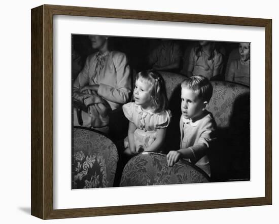 Children Watching Cartoons in a Movie Theater-Charles E^ Steinheimer-Framed Photographic Print