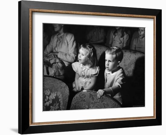 Children Watching Cartoons in a Movie Theater-Charles E^ Steinheimer-Framed Photographic Print