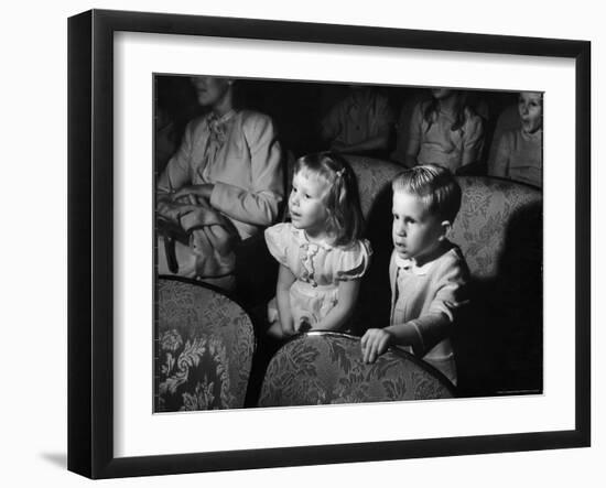 Children Watching Cartoons in a Movie Theater-Charles E^ Steinheimer-Framed Photographic Print