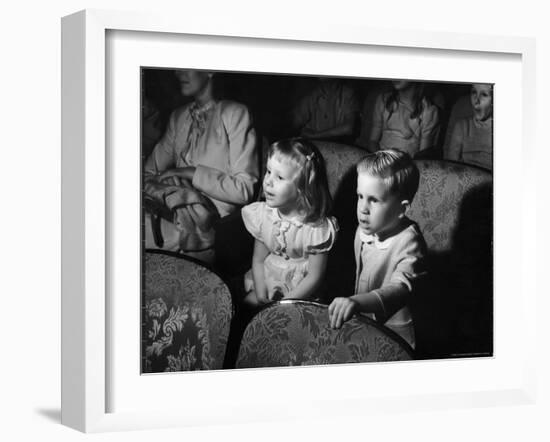 Children Watching Cartoons in a Movie Theater-Charles E^ Steinheimer-Framed Photographic Print