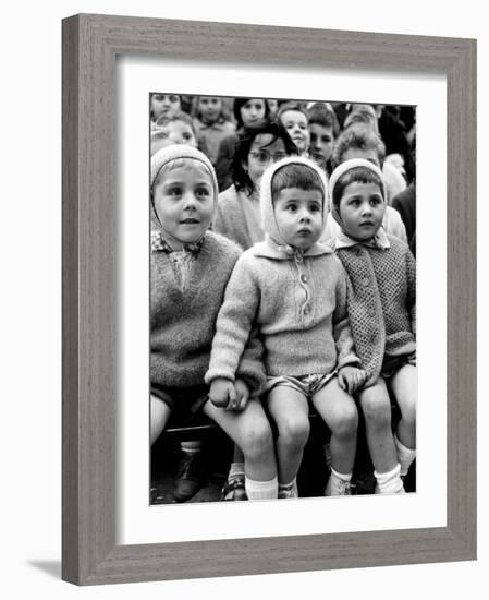 Children Watching Story of St. George and the Dragon at the Puppet Theater in the Tuileries-Alfred Eisenstaedt-Framed Photographic Print