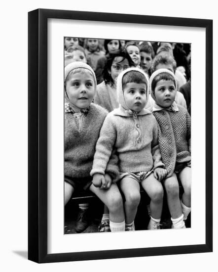 Children Watching Story of St. George and the Dragon at the Puppet Theater in the Tuileries-Alfred Eisenstaedt-Framed Photographic Print