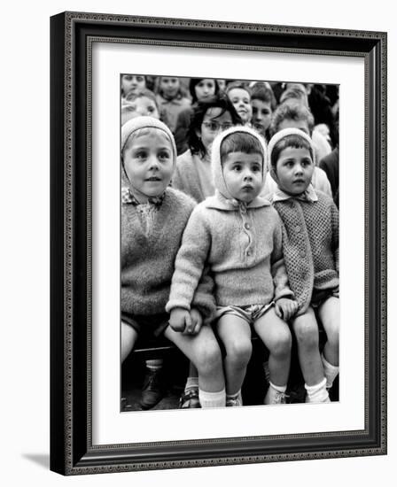 Children Watching Story of St. George and the Dragon at the Puppet Theater in the Tuileries-Alfred Eisenstaedt-Framed Photographic Print