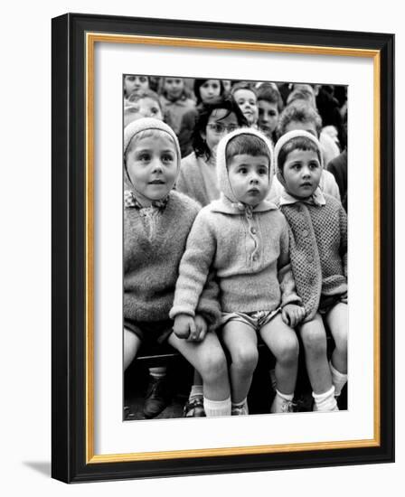 Children Watching Story of St. George and the Dragon at the Puppet Theater in the Tuileries-Alfred Eisenstaedt-Framed Photographic Print