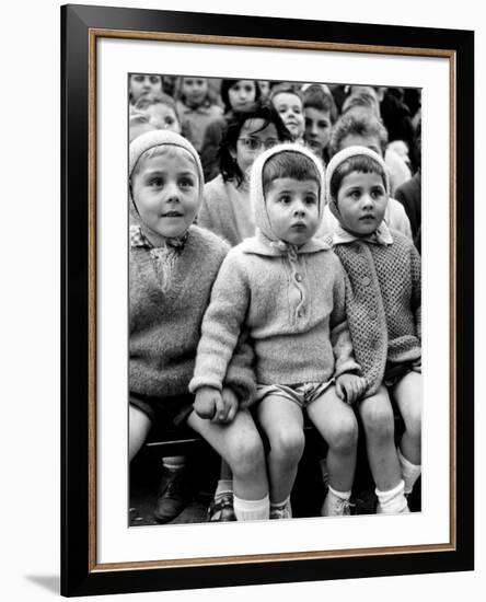 Children Watching Story of St. George and the Dragon at the Puppet Theater in the Tuileries-Alfred Eisenstaedt-Framed Photographic Print