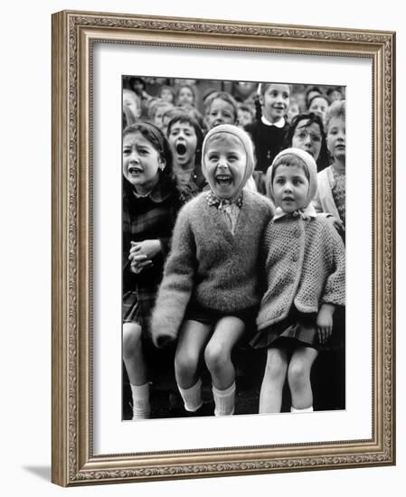 Children Watching Story of St. George and the Dragon at the Puppet Theater in the Tuileries-Alfred Eisenstaedt-Framed Photographic Print