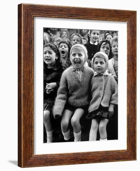 Children Watching Story of St. George and the Dragon at the Puppet Theater in the Tuileries-Alfred Eisenstaedt-Framed Photographic Print