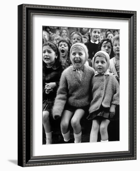 Children Watching Story of St. George and the Dragon at the Puppet Theater in the Tuileries-Alfred Eisenstaedt-Framed Photographic Print