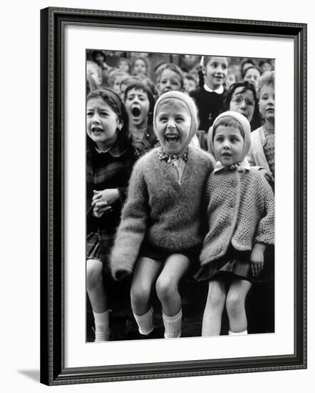 Children Watching Story of St. George and the Dragon at the Puppet Theater in the Tuileries-Alfred Eisenstaedt-Framed Photographic Print