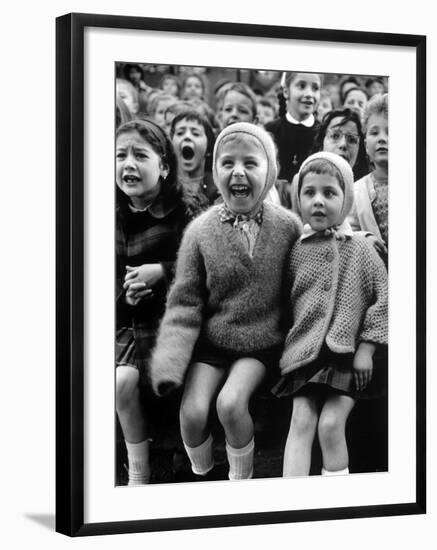 Children Watching Story of St. George and the Dragon at the Puppet Theater in the Tuileries-Alfred Eisenstaedt-Framed Photographic Print