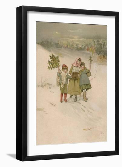Children with Holly-Lizzie Lawson-Framed Art Print