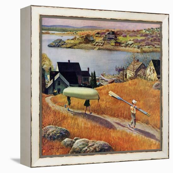 "Children with Rowboat", October 31, 1953-John Clymer-Framed Premier Image Canvas