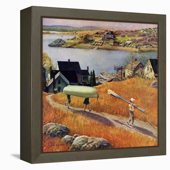 "Children with Rowboat", October 31, 1953-John Clymer-Framed Premier Image Canvas