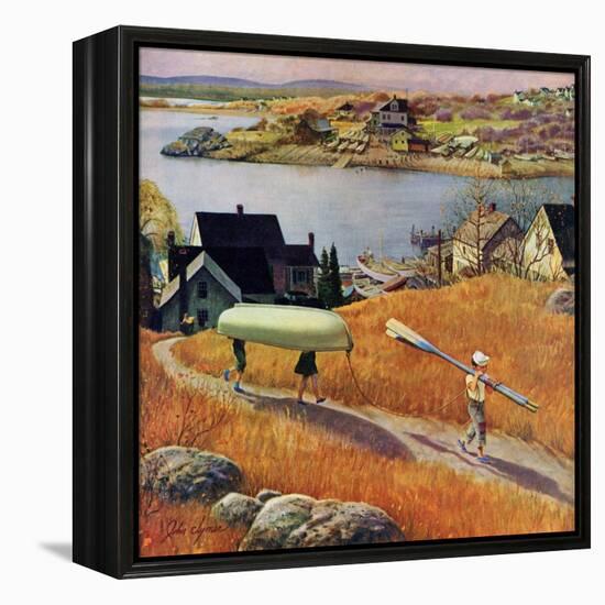 "Children with Rowboat", October 31, 1953-John Clymer-Framed Premier Image Canvas