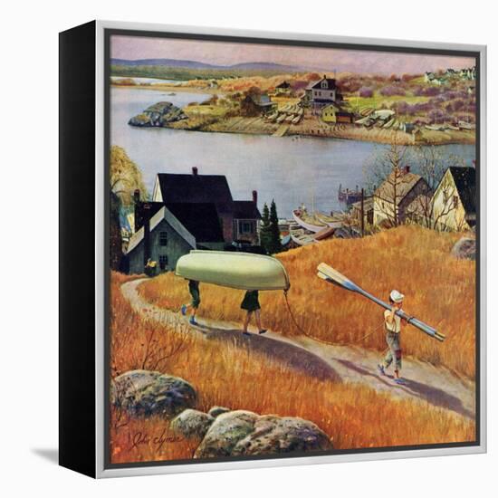 "Children with Rowboat", October 31, 1953-John Clymer-Framed Premier Image Canvas