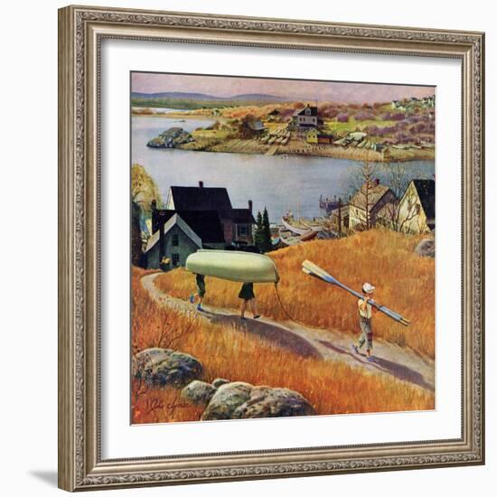 "Children with Rowboat", October 31, 1953-John Clymer-Framed Giclee Print