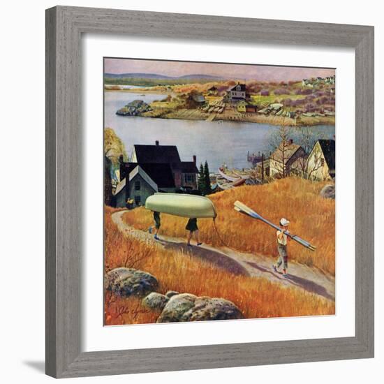 "Children with Rowboat", October 31, 1953-John Clymer-Framed Giclee Print