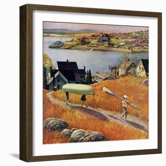 "Children with Rowboat", October 31, 1953-John Clymer-Framed Giclee Print