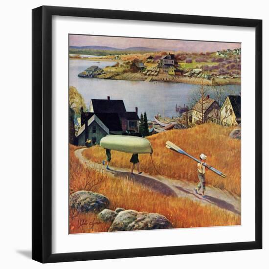 "Children with Rowboat", October 31, 1953-John Clymer-Framed Giclee Print