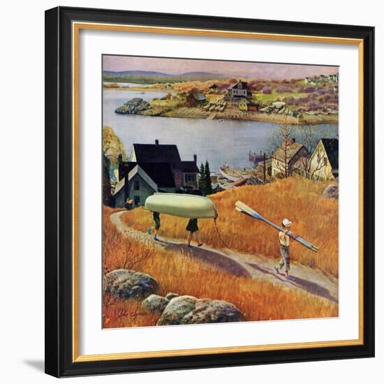 "Children with Rowboat", October 31, 1953-John Clymer-Framed Giclee Print