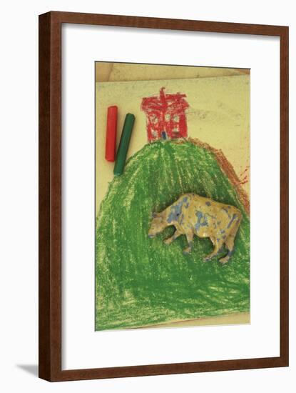 Childs Drawing-Den Reader-Framed Premium Photographic Print