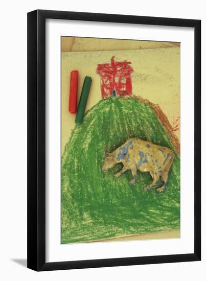 Childs Drawing-Den Reader-Framed Premium Photographic Print