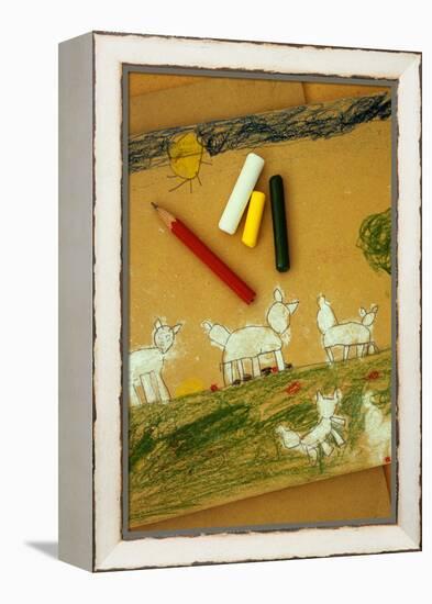 Childs Drawing-Den Reader-Framed Premier Image Canvas