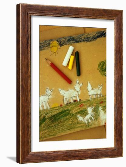 Childs Drawing-Den Reader-Framed Photographic Print