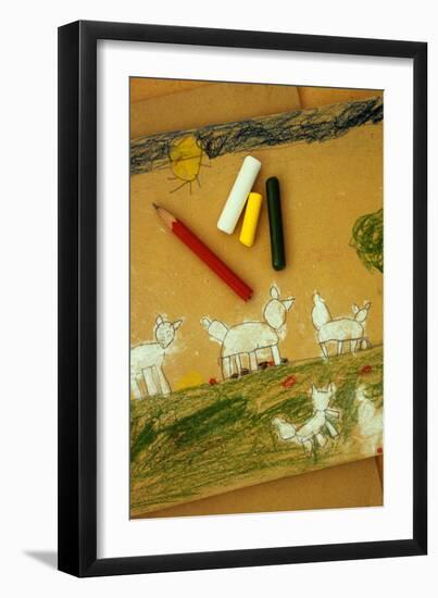 Childs Drawing-Den Reader-Framed Photographic Print