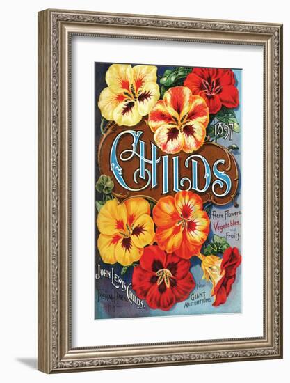 Childs Nasturtium Floral Park-null-Framed Art Print