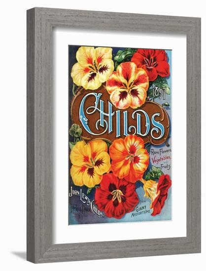 Childs Nasturtium Floral Park-null-Framed Art Print