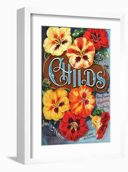 Childs Nasturtium Floral Park-null-Framed Art Print