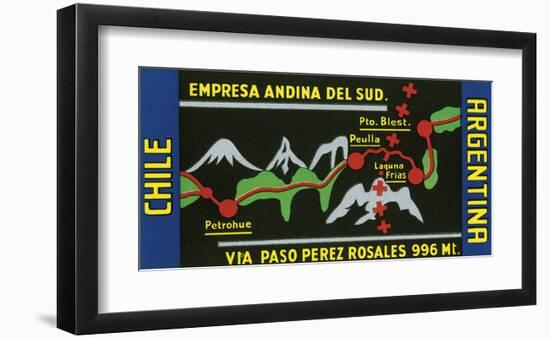 Chile, Argentina, Empresa Andina del Sud.-null-Framed Art Print