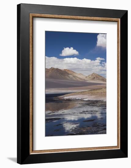 Chile, Atacama Desert, Salar De Aguas Calientes, Salt Pan and Lagoon-Walter Bibikow-Framed Photographic Print