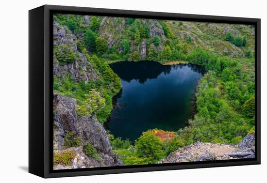 Chile, Aysen. Landscape view of a lake among the  rocky terrain in Nef River Valley.-Fredrik Norrsell-Framed Premier Image Canvas