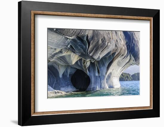 Chile, Aysen, Puerto Rio Tranquilo, Marble Chapel Natural Sanctuary. Limestone formations.-Fredrik Norrsell-Framed Photographic Print