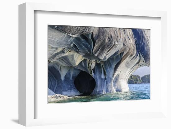 Chile, Aysen, Puerto Rio Tranquilo, Marble Chapel Natural Sanctuary. Limestone formations.-Fredrik Norrsell-Framed Photographic Print