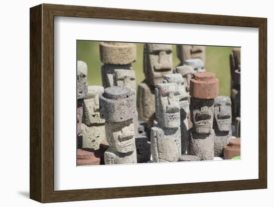 Chile, Easter Island. Carved Volcanic Stone Moi Figures-Cindy Miller Hopkins-Framed Photographic Print