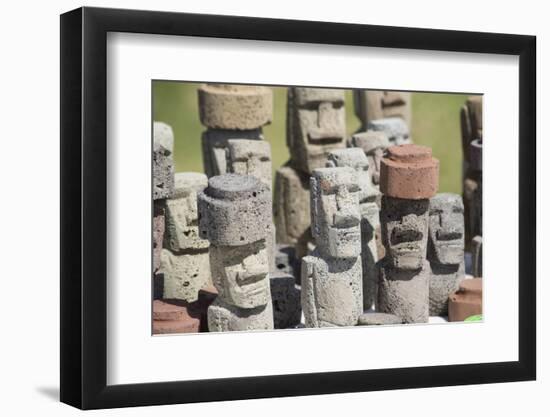 Chile, Easter Island. Carved Volcanic Stone Moi Figures-Cindy Miller Hopkins-Framed Photographic Print