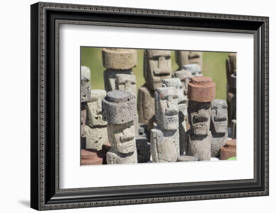 Chile, Easter Island. Carved Volcanic Stone Moi Figures-Cindy Miller Hopkins-Framed Photographic Print