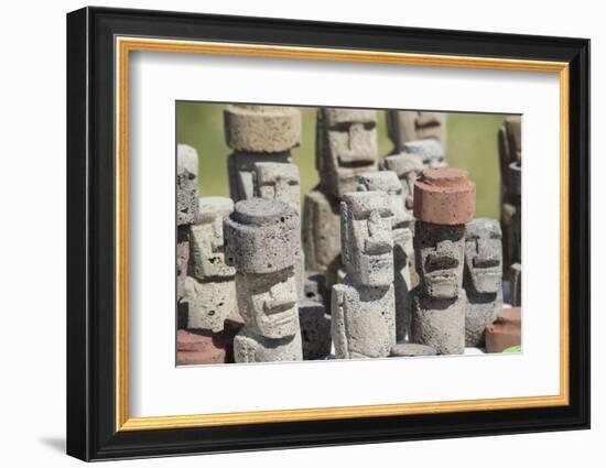 Chile, Easter Island. Carved Volcanic Stone Moi Figures-Cindy Miller Hopkins-Framed Photographic Print