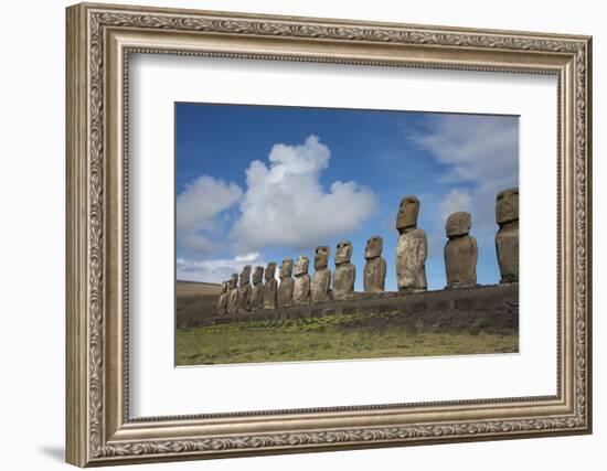 Chile, Easter Island, Hanga Nui. Rapa Nui, Ahu Tongariki. Moi Statues-Cindy Miller Hopkins-Framed Photographic Print