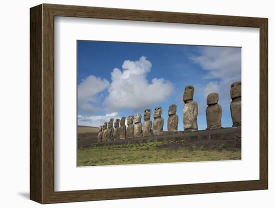 Chile, Easter Island, Hanga Nui. Rapa Nui, Ahu Tongariki. Moi Statues-Cindy Miller Hopkins-Framed Photographic Print