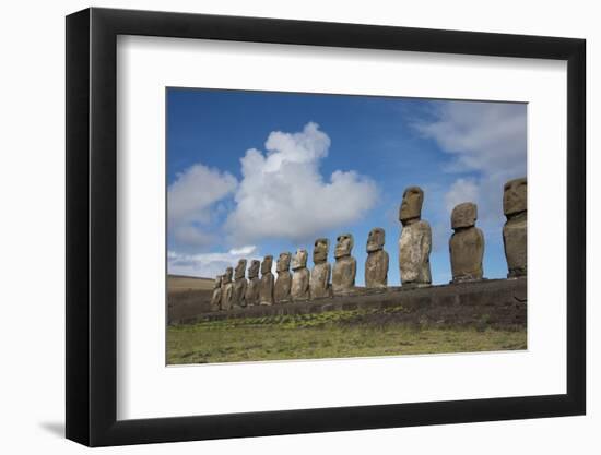 Chile, Easter Island, Hanga Nui. Rapa Nui, Ahu Tongariki. Moi Statues-Cindy Miller Hopkins-Framed Photographic Print